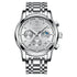 Mark Fairwhale 5370 LUNASIR men’s moon phase wristwatch with black dial, brown leather strap, and luminous markers.