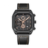 Mark Fairwhale 5570 SQUARIS black square chronograph watch men’s quartz movement luminous hands leather strap