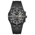 Mark Fairwhale 5660 ZYRON men’s chronograph sport watch with black rubber strap skeleton dial quartz movement