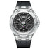 Mark Fairwhale 5920 VALIOMAX transparent sport watch with black dial encased in crystal-clear housing, splash effect background