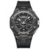 Mark Fairwhale 5920 VALIOMAX sport watch with black dial encased in crystal-clear housing, splash effect background