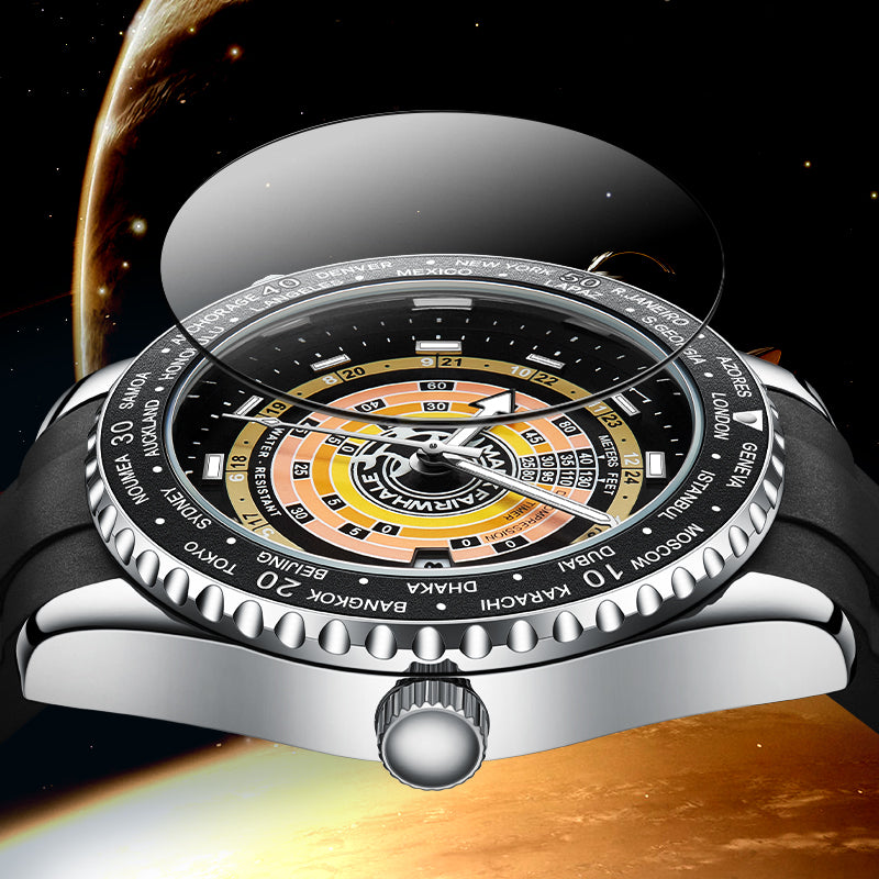 Close-up side view Mark Fairwhale 5930 MIRRORA limited edition reflective mirror dial watch