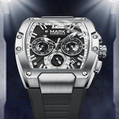 Mark Fairwhale 5950 TONIXOR men’s tonneau watch showcased under lights.