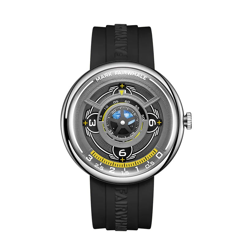 Mark Fairwhale 5990 TERRAON – Men’s 3D Earth Dial Quartz Watch with balck strap