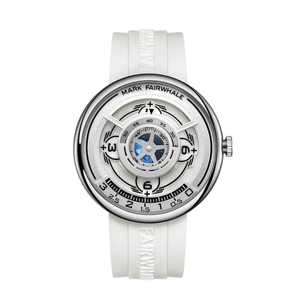 Mark Fairwhale 5990 TERRAON – Men’s 3D Earth Dial Quartz Watch with white strap