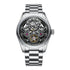 Mark Fairwhale 6021 black skeleton dial stainless steel automatic watch