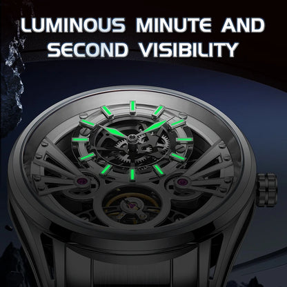 Mark Fairwhale 6021 luminous hands skeleton automatic wristwatch