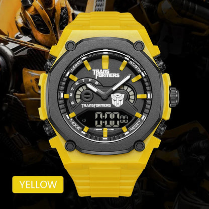 Mark Fairwhale 7110 TROVIX men’s yellow digital chronograph watch with stainless steel case and LED display, designed for modern sport and streetwear style.