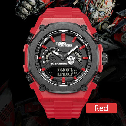 Mark Fairwhale 7110 TROVIX men’s red digital chronograph watch with stainless steel case and LED display, designed for modern sport and streetwear style.