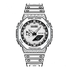 Mark Fairwhale 7210 NEXXO men’s square chronograph watch in white with analog-digital display and silicone strap, luxury sport design.
