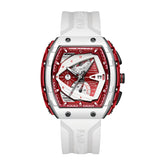 Mark Fairwhale ADRIAN Arctic Eclipse – White dial tonneau-shaped watch with high-contrast display and scratch-resistant Hardlex crystal