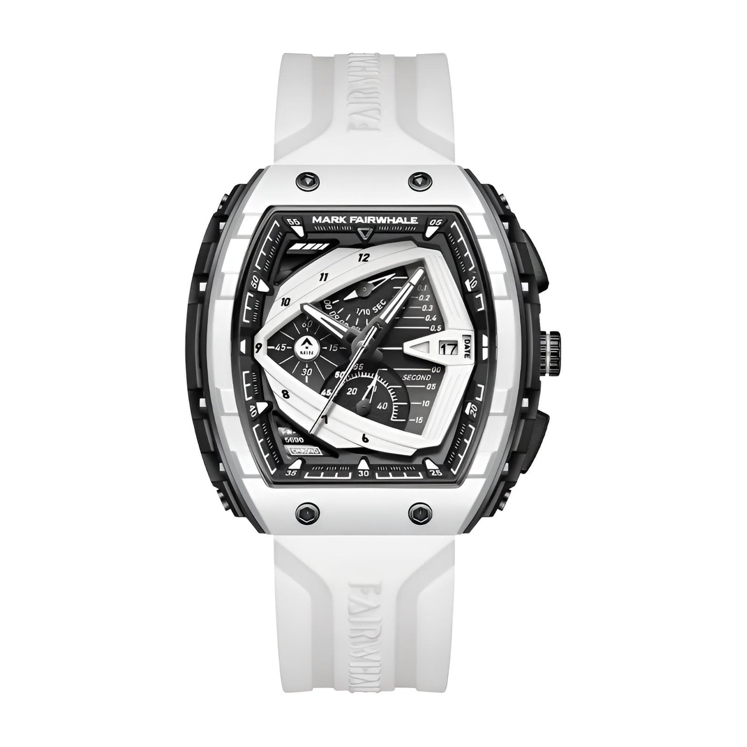 Mark Fairwhale ADRIAN Obsidian Frost – Black dial sport chronograph watch with matte finish and luminous markers
