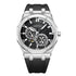 Mark Fairwhale AERIXON Titanium Shadow – Gunmetal gray skeleton watch for men, slim 12mm design with 316L stainless steel & Hardlex crystal