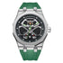 Mark Fairwhale AERIX FW5590 green strap chronograph watch with stainless steel case and luminous markers