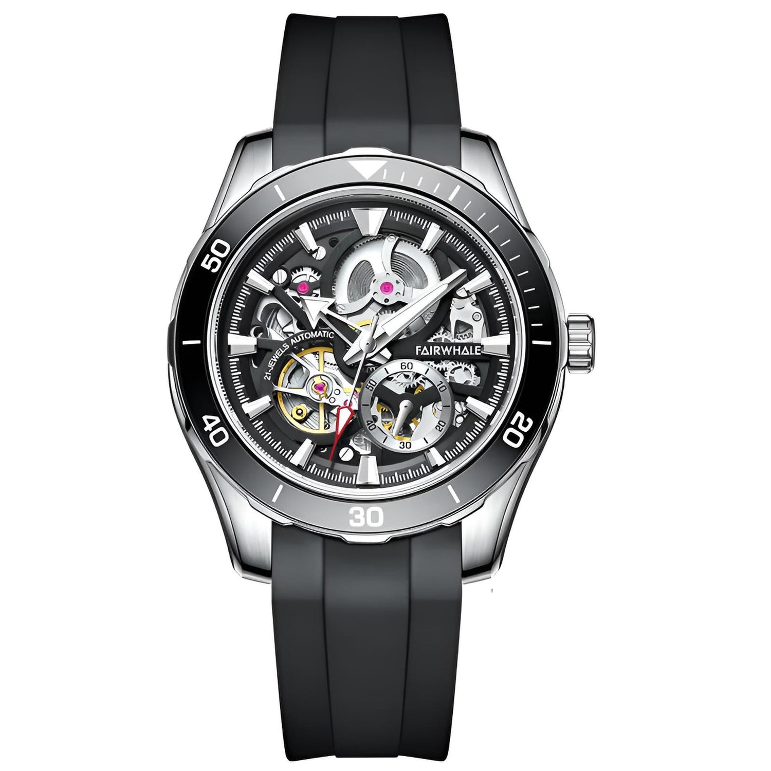 Mark Fairwhale AETREON Onyx Shadow – Dark stainless steel automatic tourbillon watch with glowing green accents and sport-luxury design