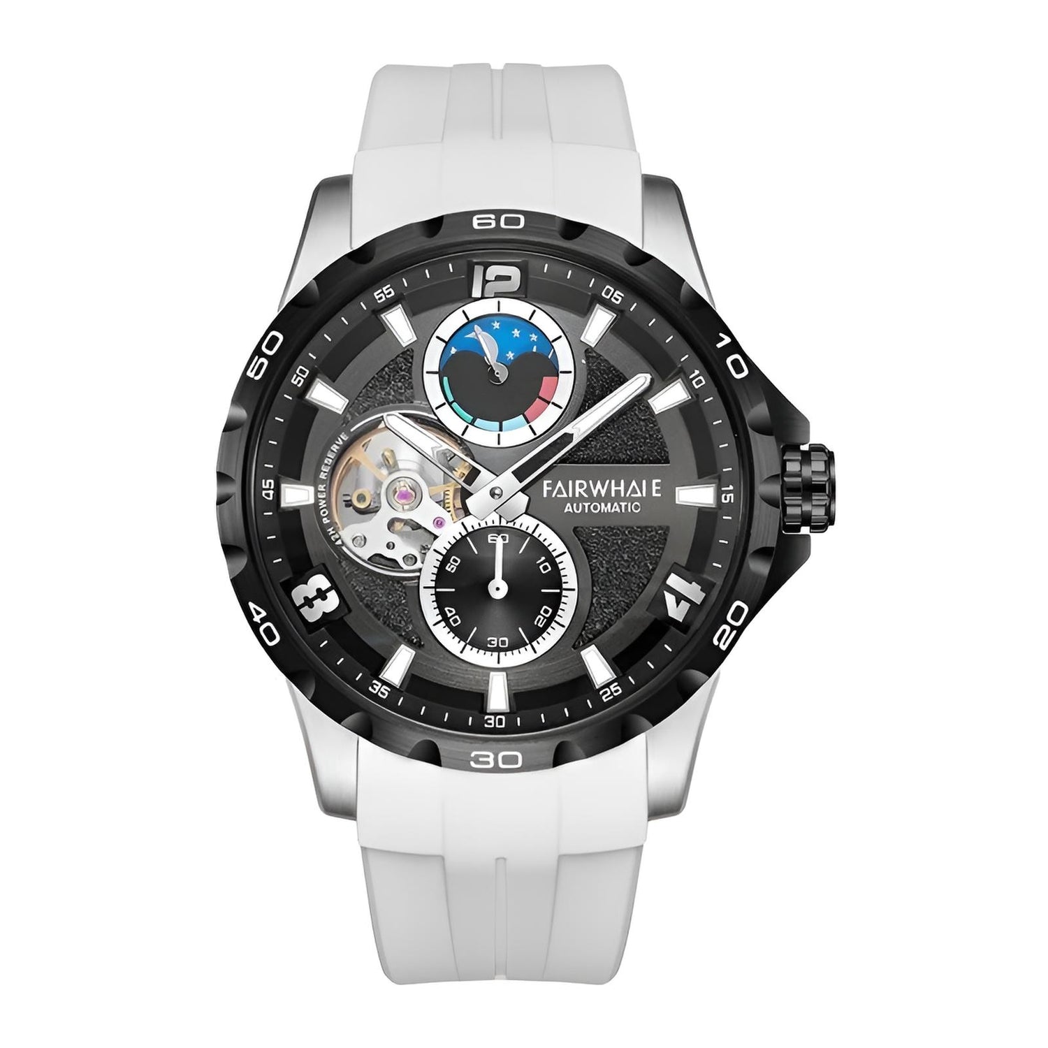 Mark Fairwhale ASTRIONIX Lunar Slate – Gunmetal gray automatic watch for men with luminous dial, stainless steel case &amp; sport silicone band