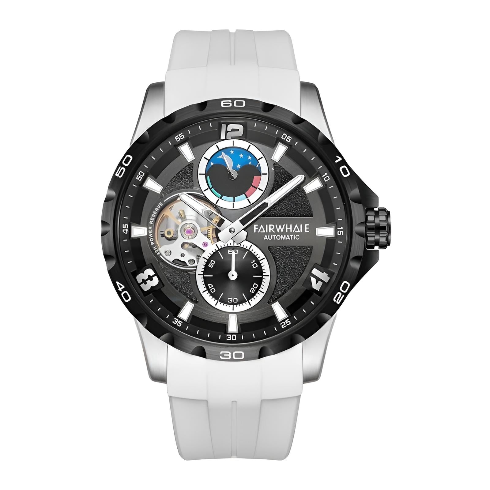 Mark Fairwhale ASTRIONIX Lunar Slate – Gunmetal gray automatic watch for men with luminous dial, stainless steel case &amp; sport silicone band