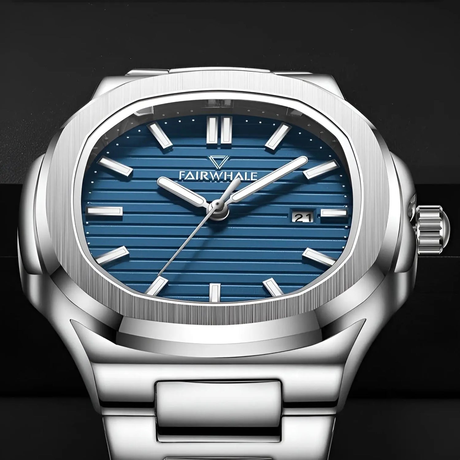 Mark Fairwhale AURELION luminous display watch in low-light environment