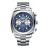 Mark Fairwhale AURIXON men’s chronograph watch with blue square dial and stainless steel strap.