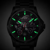 Mark Fairwhale AURIX Obsidian Axis – Black stainless steel automatic watch for men, numberless dial with luminous markers