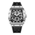 Mark Fairwhale BARONIX 5960 men’s tonneau chronograph watch stainless steel case black silicone strap