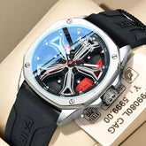 Mark Fairwhale CALIBRO Crimson Black – Bold red-accent wheel caliper dial men&