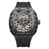 Mark Fairwhale CARBONIX Obsidian Core – Black carbon fiber automatic watch for men with numberless dial and silicone sport strap