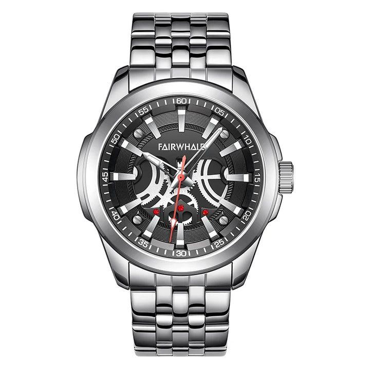 Mark Fairwhale CHRONIXA 5750 men’s quartz chronograph watch in polished silver stainless steel strap