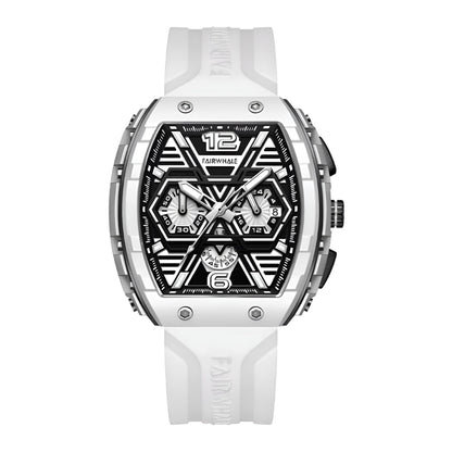 Mark Fairwhale CLIREDOX FW-5560, the geometric chronograph sub-dials and luminous green markers quartz movement, and 30-meter water resistance