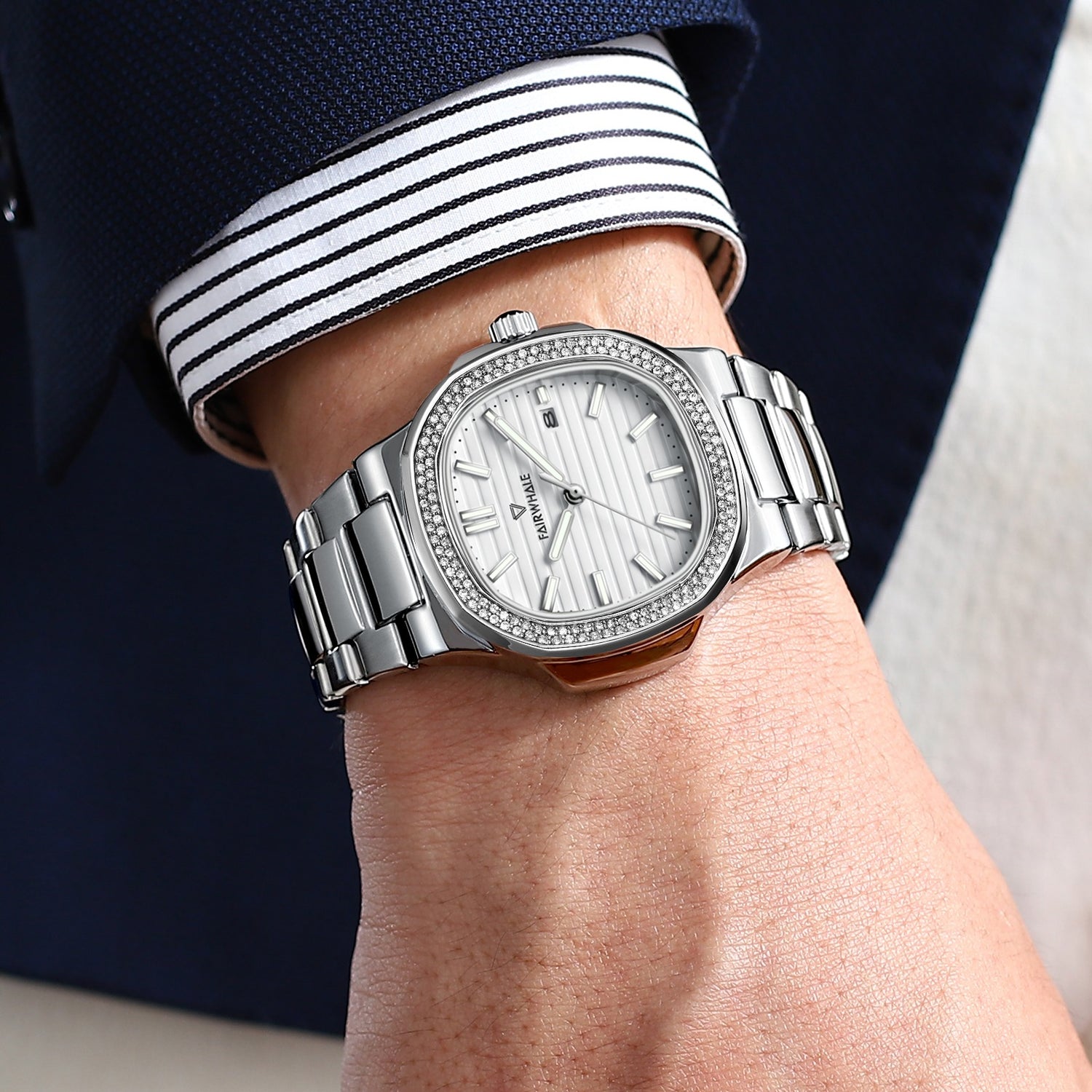 Mark Fairwhale CRYSTOR Arctic Pearl – White-dial men&