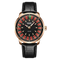 Mark Fairwhale FW-5031B ROULETTE quartz watch with roulette game dial, red and black design, luminous hands, and leather strap