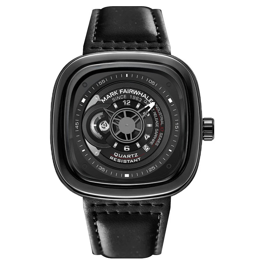 Mark Fairwhale FW-5052 Men’s Quartz Watch Leather Strap with Buckle Closure