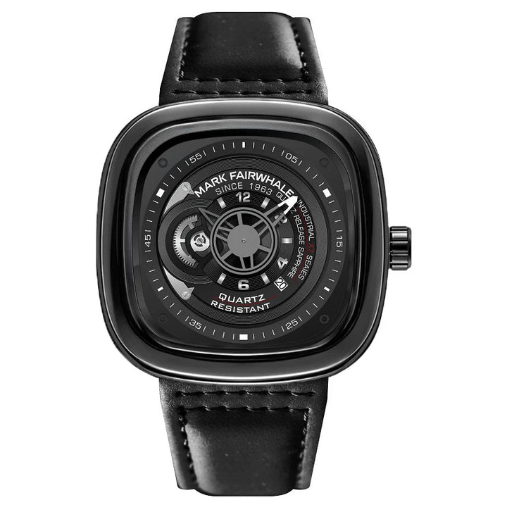 Mark Fairwhale FW-5052 Men’s Quartz Watch Leather Strap with Buckle Closure