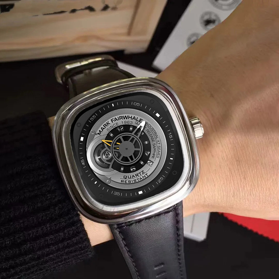 Mark Fairwhale FW-5052 Men’s Quartz Watch Dial with Industrial Layered Design