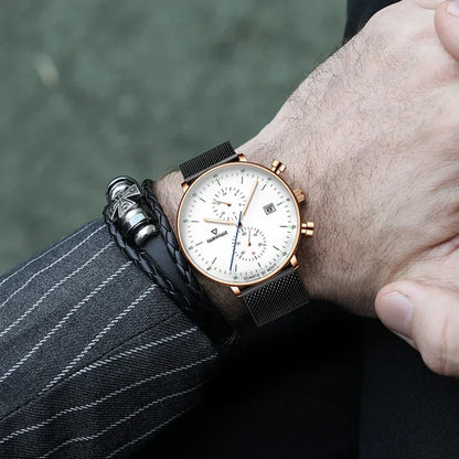 Mark Fairwhale FW-5400 LUMINOR waterproof quartz chronograph watch for men