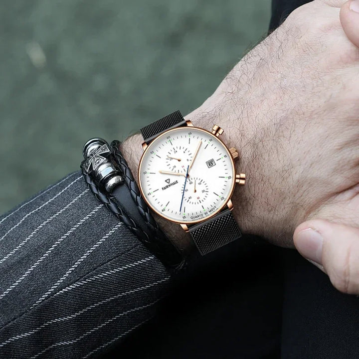 Mark Fairwhale FW-5400 LUMINOR waterproof quartz chronograph watch for men