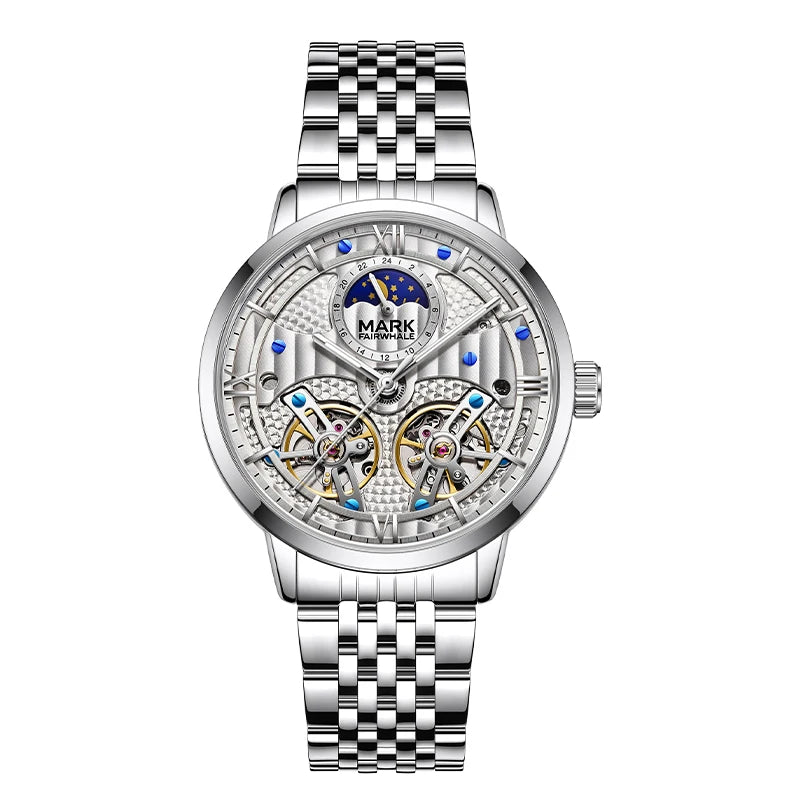 Mark Fairwhale FW-6023 Mechanical Watch skeleton dial stainless steel