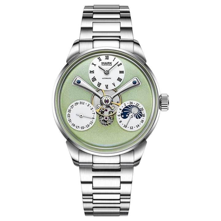 Mark Fairwhale FW-6038 Au - Rose gold watch, side profile, crown and pushers