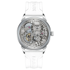 Mark Fairwhale FW-6042 Sk - White strap, skeleton dial, silver case