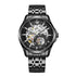 Mark Fairwhale FW-6350 black stainless steel skeleton mechanical men’s watch