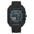 Mark Fairwhale FW-6370 REKELTON Tourbillon Skeleton Watch – black bluesquare case with silicone strap in blue, green, and multicolor dials