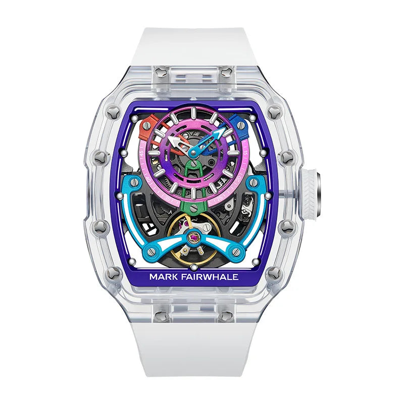 Mark Fairwhale FW-6770 Luminova Men’s Automatic Skeleton Watch – Transparent Case Front View