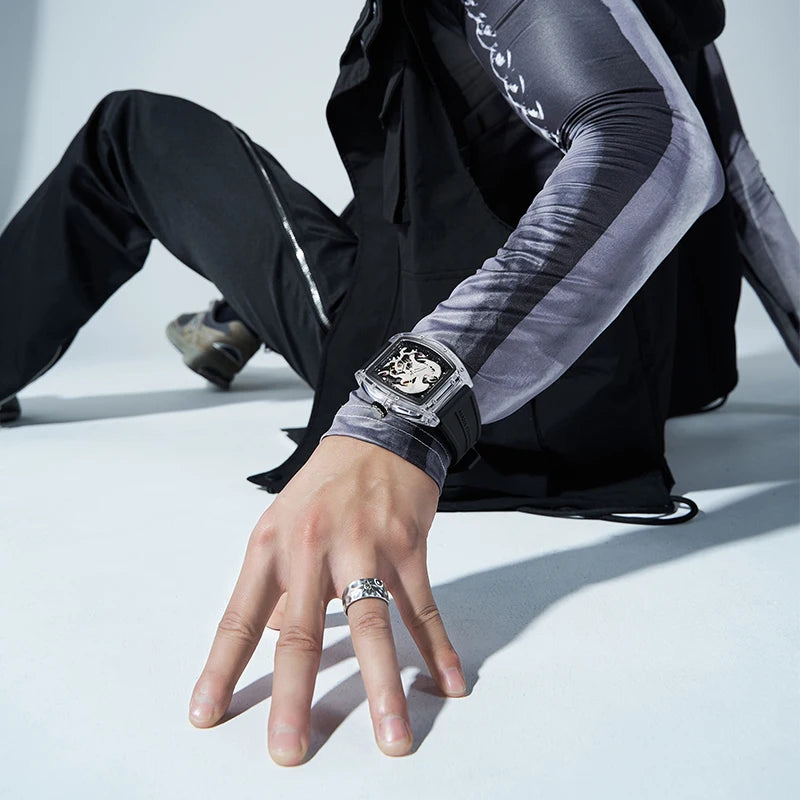 Mark Fairwhale FW-6900 men’s automatic mechanical watch with Bai Ze skeleton dial