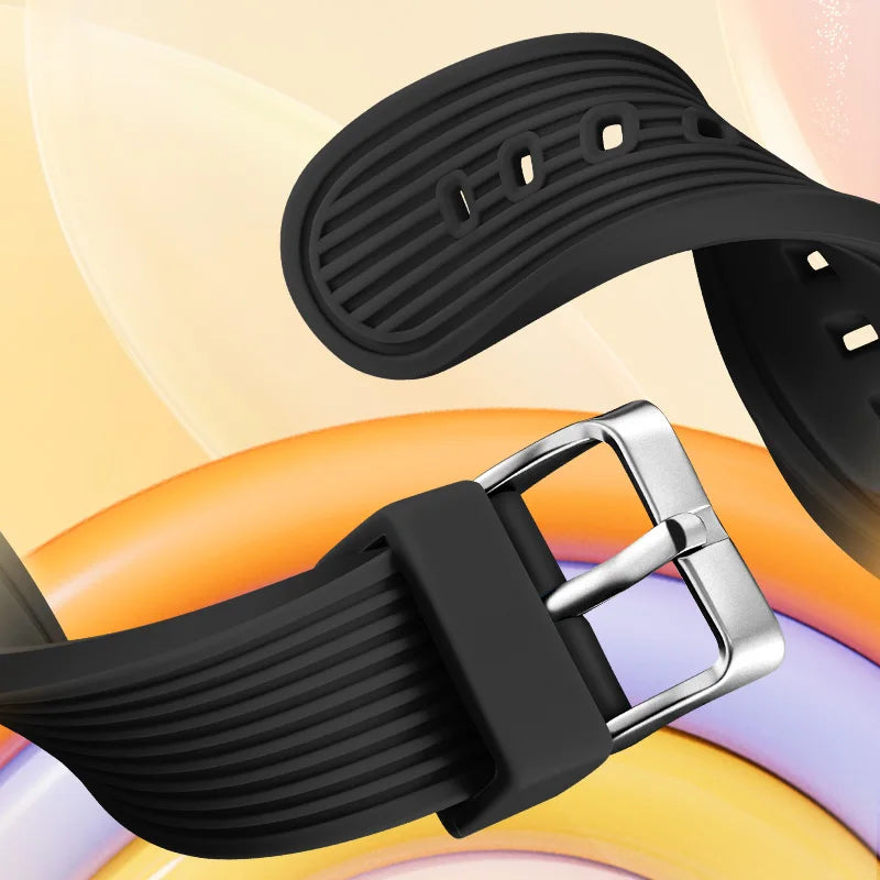 Mark Fairwhale FW-6930 GRAFITO watch black silicone strap with stainless steel buckle, durable and adjustable design for comfort and everyday wear.