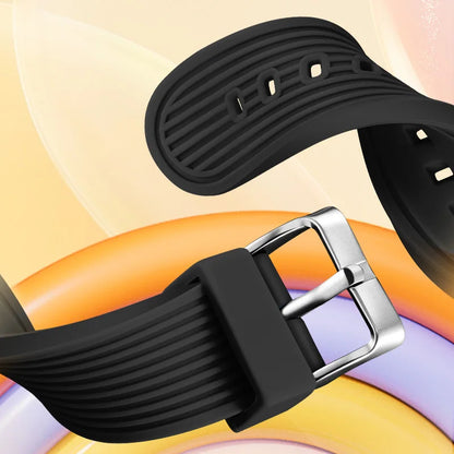 Mark Fairwhale FW-6930 GRAFITO watch black silicone strap with stainless steel buckle, durable and adjustable design for comfort and everyday wear.