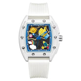 Mark Fairwhale GRAFITO white, GRAFITO watch review, automatic skeleton watch, men&