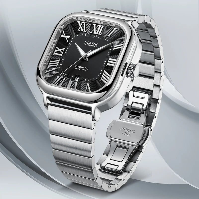 Square Stainless Steel Automatic Watch