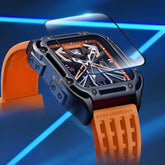 Mark Fairwhale ISITRION Ember Glow – Warm copper-tone automatic square watch for men with luminous hands and sport rubber strap