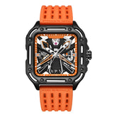 Mark Fairwhale ISITRION Ember Glow – Warm copper-tone automatic square watch for men with luminous hands and sport rubber strap