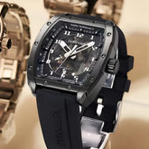 Mark Fairwhale KINETRA Stealth Drive – Black ion-plated automatic sport watch for men, minimalist dark dial with high visibility